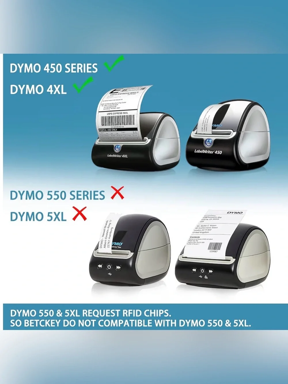 12 Rolls 6000 Compatible DYMO 1